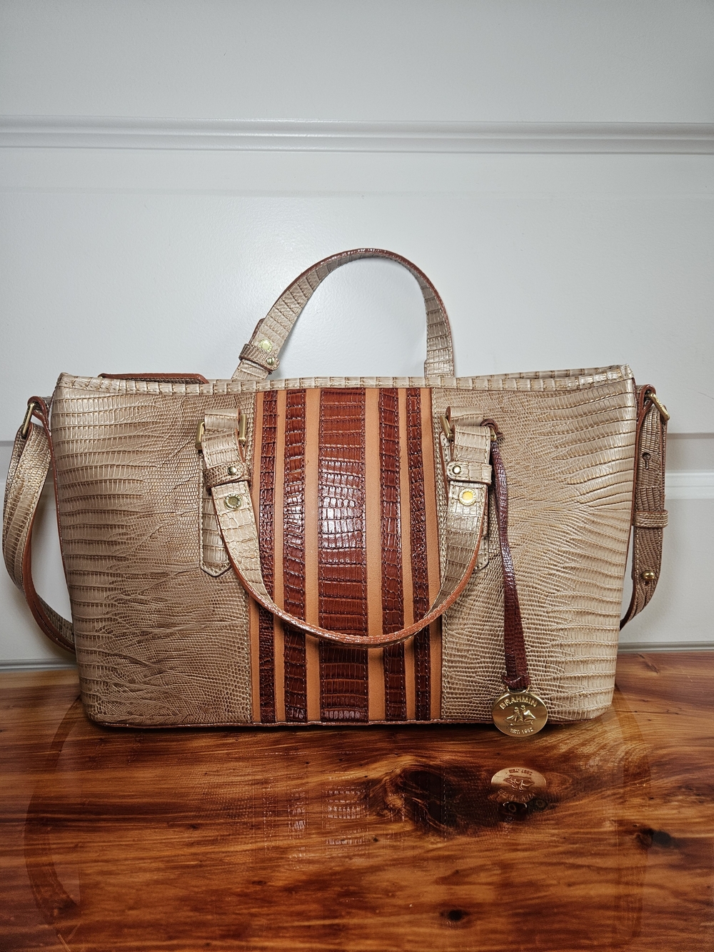 Brahmin Mini Asher Cabana Vineyard Satchel Crossbody